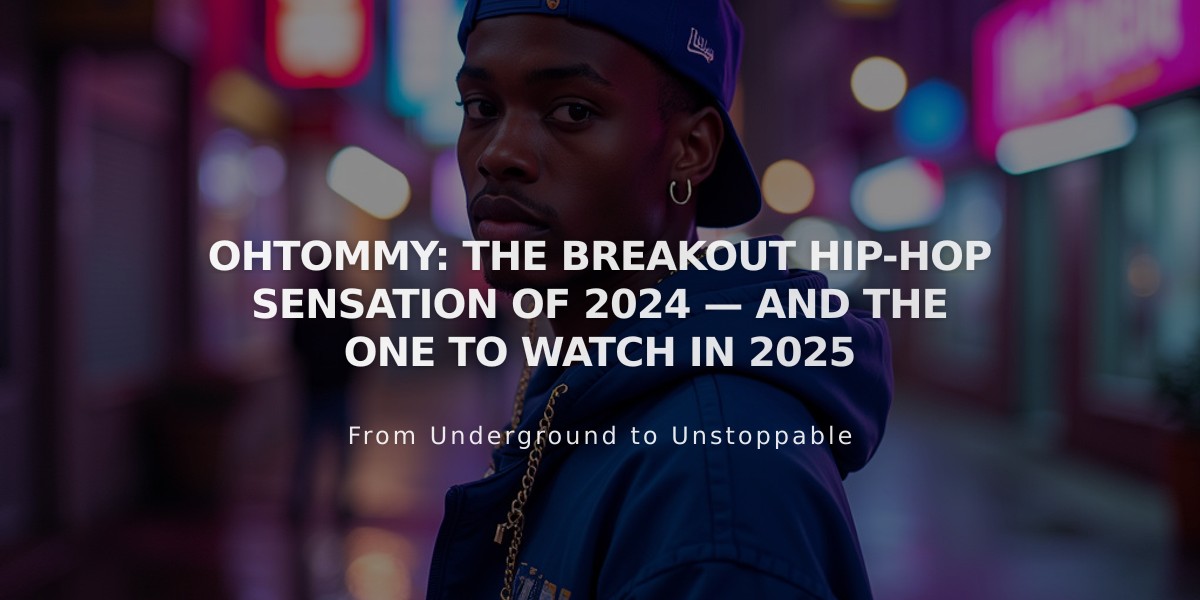 Ohtommy: Wisconsin's Breakout Hip-Hop Star Takes 2024 by Storm