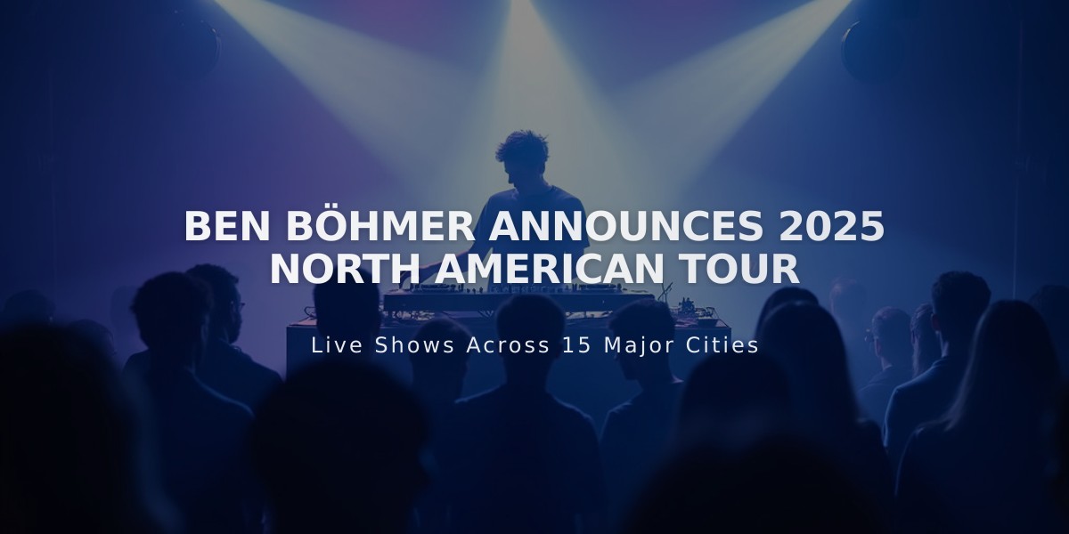 Ben Böhmer Unveils 14-Date North American Tour for 2025