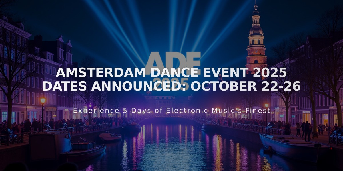 Amsterdam Dance Event Dates Set for 30th Anniversary Edition During City's 750-Year Celebration