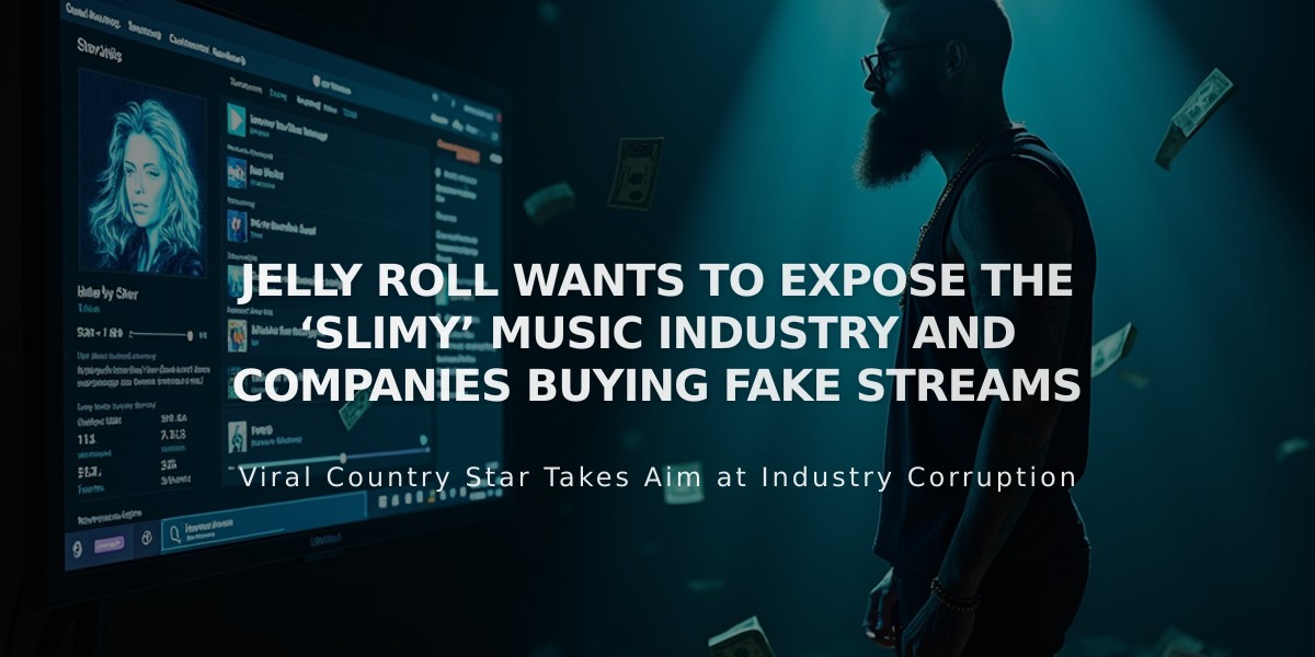 Jelly Roll Calls Out Music Industry's Fake Streaming Tactics and Label Manipulation