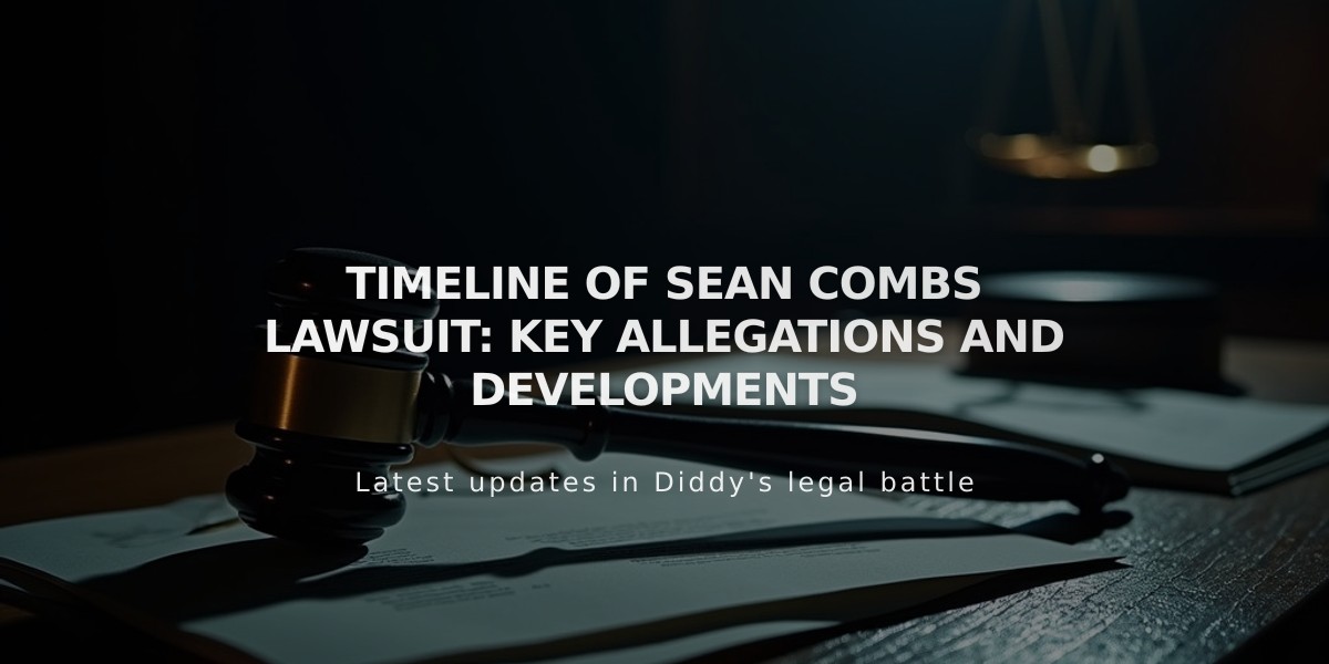 Complete Timeline: Sean "P. Diddy" Combs Lawsuit Allegations from 2023 to Present