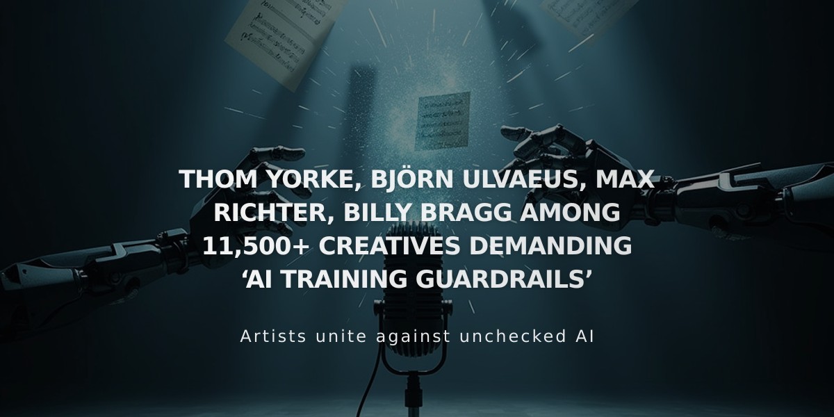 11,500+ Artists, Including Thom Yorke and Björk, Call for Strict AI Training Regulations