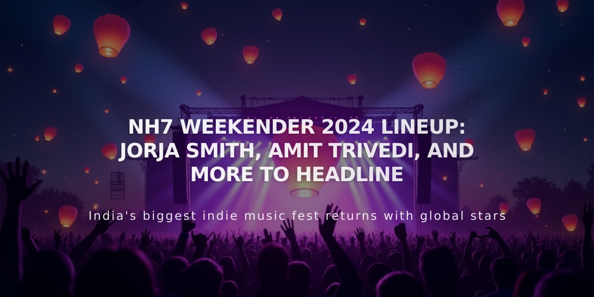 NH7 Weekender 2024 Brings Jorja Smith, Amit Trivedi Among 30+ Artists to Pune