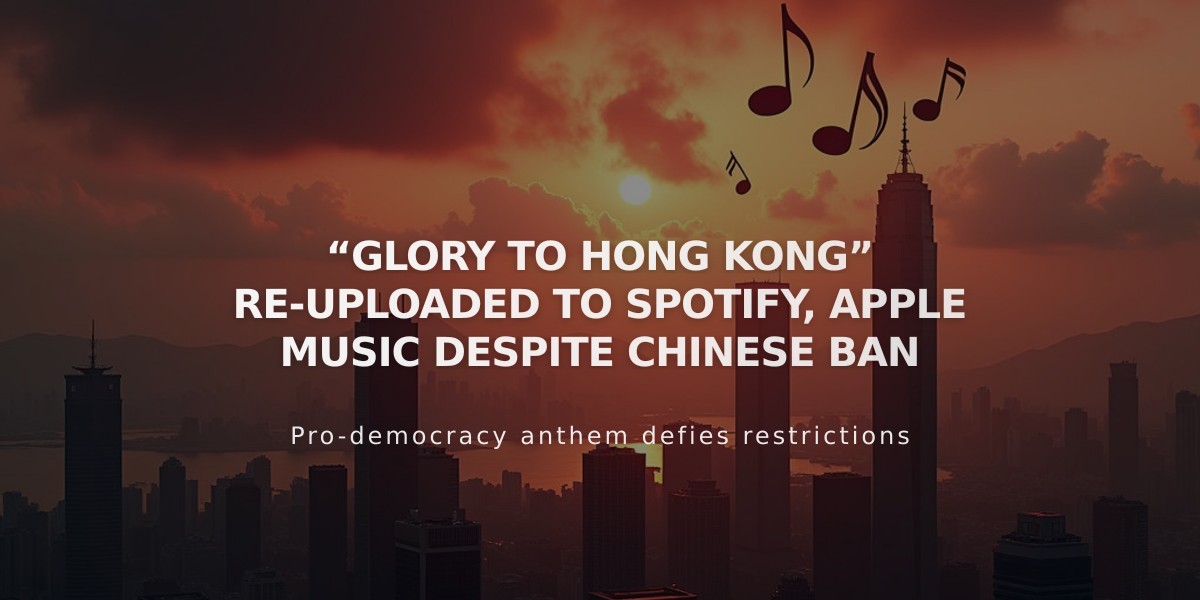 Hong Kong Protest Song Returns to Streaming Platforms Despite Ban