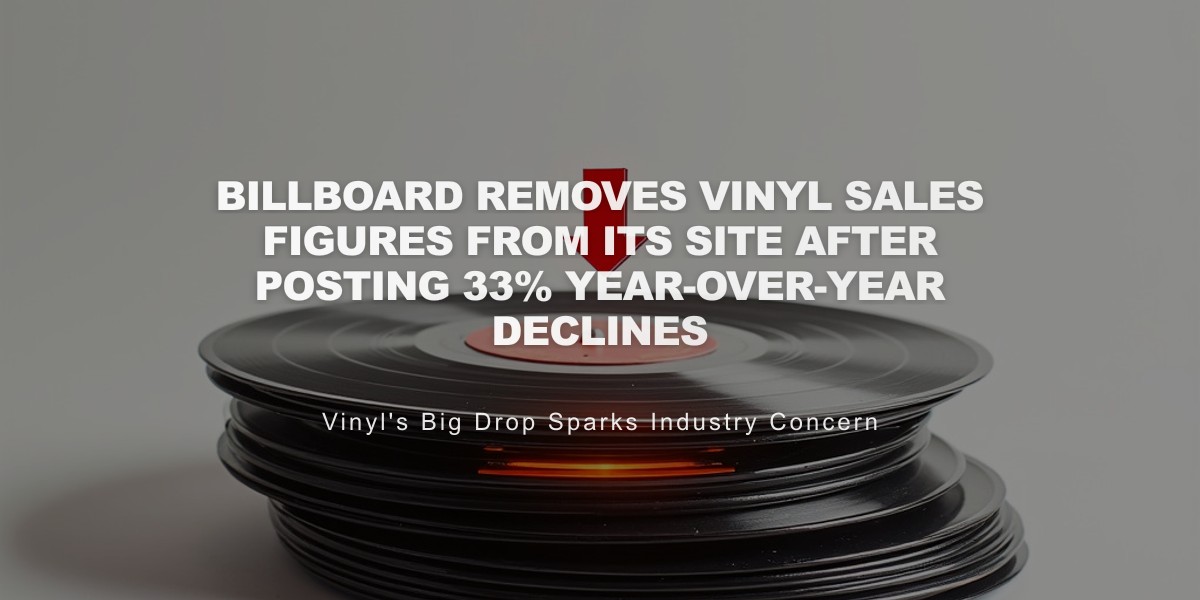 Billboard Pulls Vinyl Sales Data Following Disputed 33% Drop in Record Sales