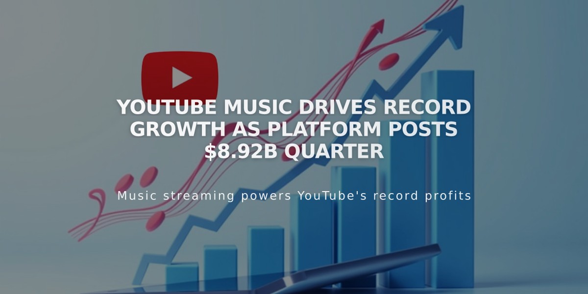 YouTube Music Drives Record Growth as Platform Posts $8.92B Quarter