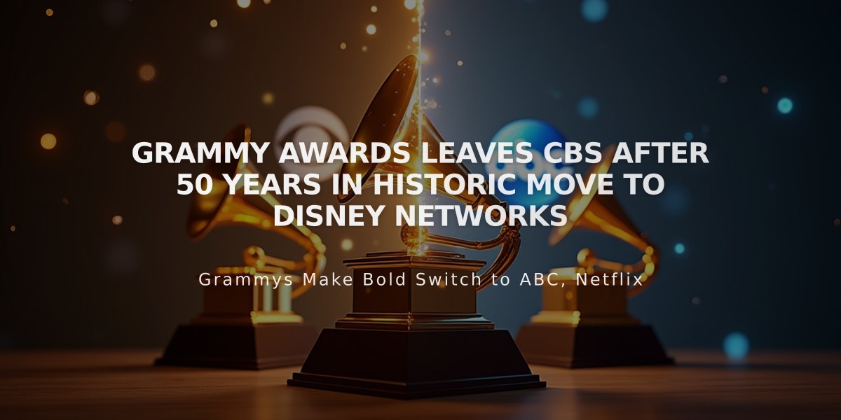 Grammy Awards Leaves CBS After 50 Years in Historic Move to Disney Networks