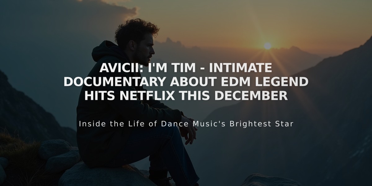 Avicii: I'm Tim - Intimate Documentary About EDM Legend Hits Netflix This December