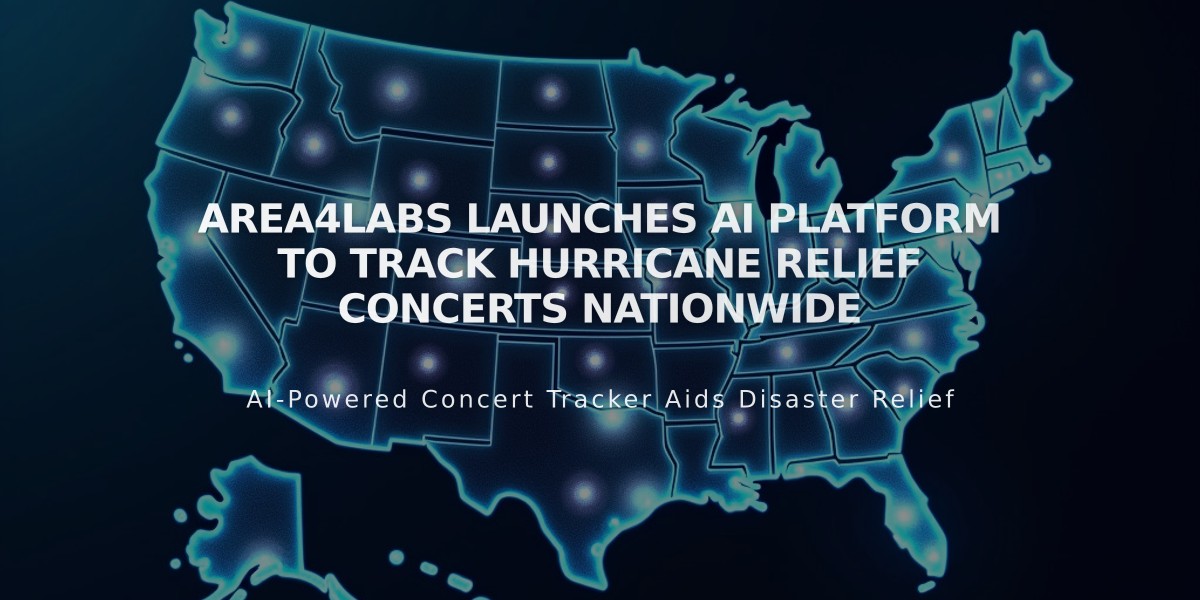 Area4Labs Launches AI Platform to Track Hurricane Relief Concerts Nationwide