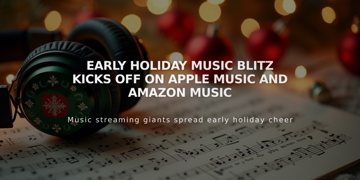 Early Holiday Music Blitz Kicks Off on Apple Music and Amazon Music