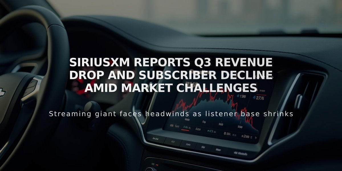 SiriusXM Reports Q3 Revenue Drop and Subscriber Decline Amid Market Challenges