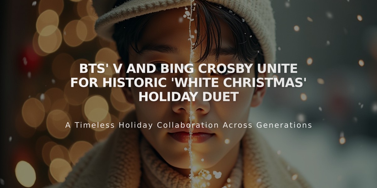 BTS' V and Bing Crosby Unite for Historic 'White Christmas' Holiday Duet