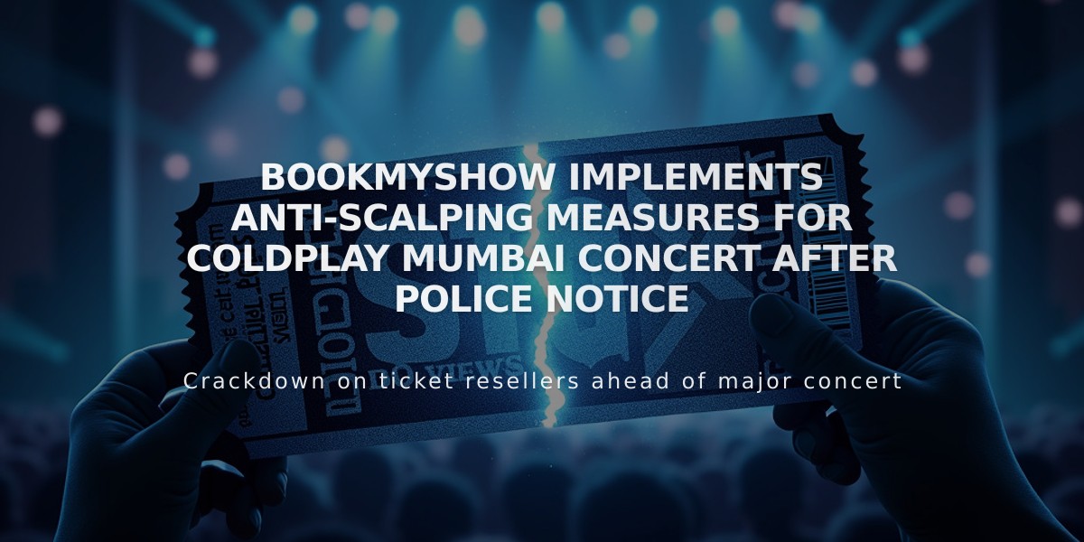 BookMyShow Implements Anti-Scalping Measures for Coldplay Mumbai Concert After Police Notice