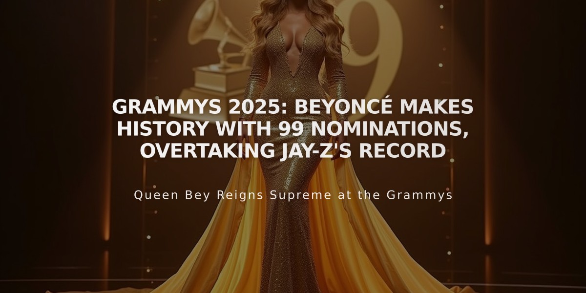 Grammys 2025: Beyoncé Makes History with 99 Nominations, Overtaking Jay-Z's Record