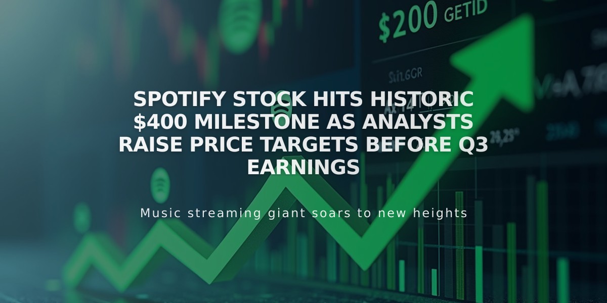 Spotify Stock Hits Historic $400 Milestone as Analysts Raise Price Targets Before Q3 Earnings