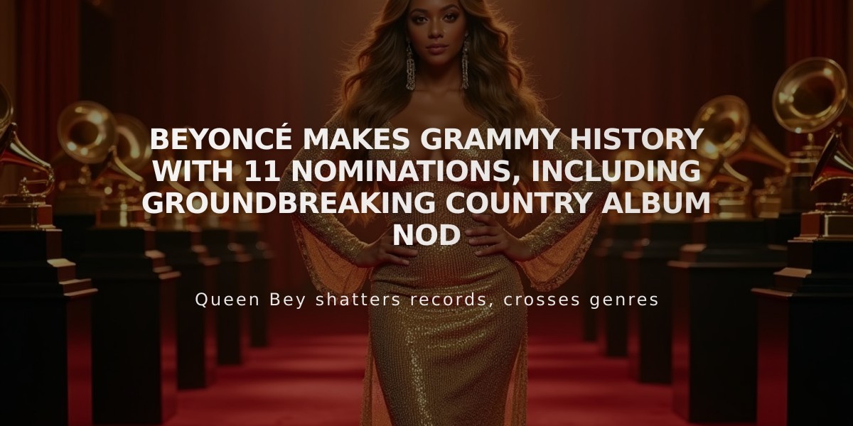 Beyoncé Makes Grammy History with 11 Nominations, Including Groundbreaking Country Album Nod