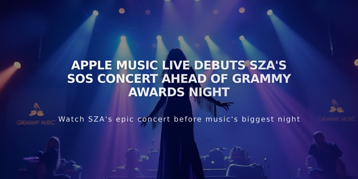 Apple Music Live Debuts SZA's SOS Concert Ahead of Grammy Awards Night