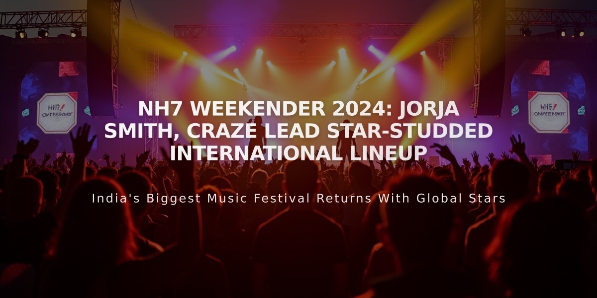 NH7 Weekender 2024: Jorja Smith, Craze Lead Star-Studded International Lineup