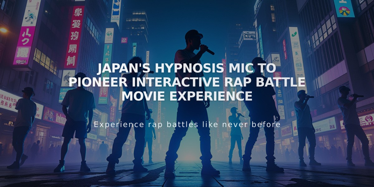 Japan's Hypnosis Mic to Pioneer Interactive Rap Battle Movie Experience