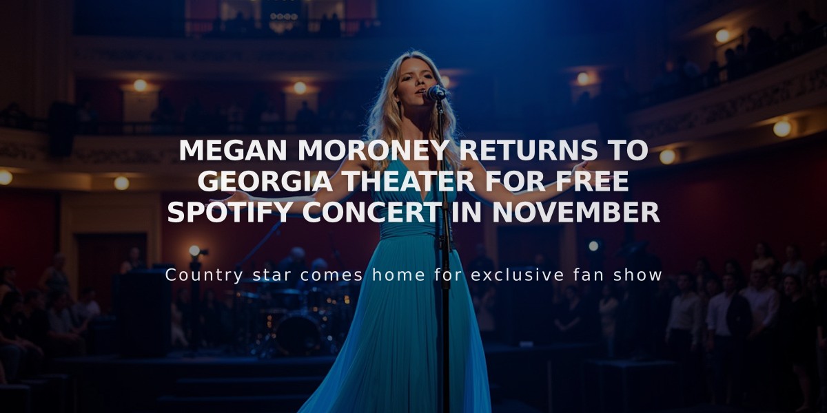 Megan Moroney Returns to Georgia Theater for Free Spotify Concert in November