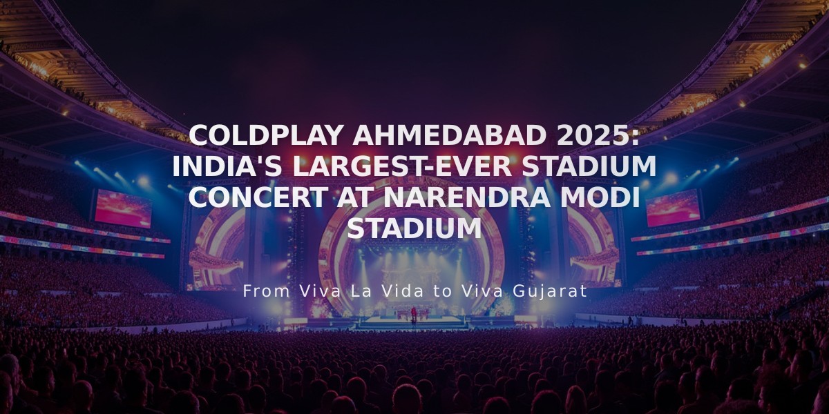 Coldplay Ahmedabad 2025: India's Largest-Ever Stadium Concert at Narendra Modi Stadium