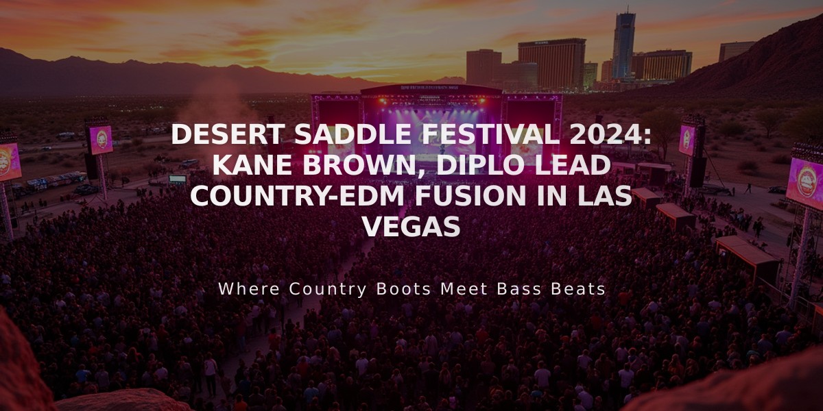 Desert Saddle Festival 2024: Kane Brown, Diplo Lead Country-EDM Fusion in Las Vegas