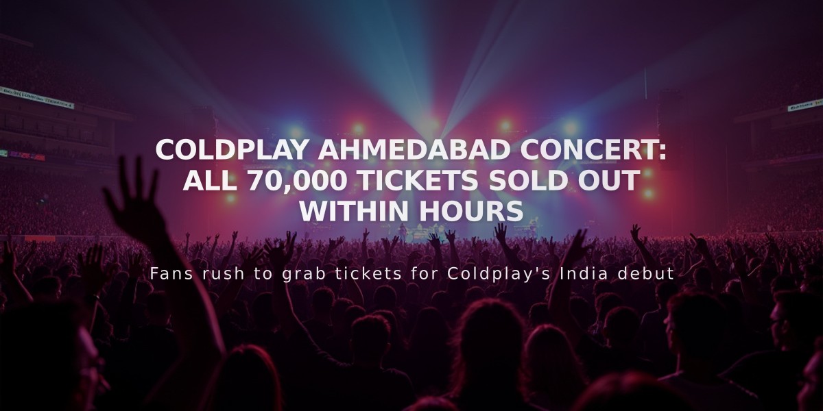 Coldplay Ahmedabad Concert: All 70,000 Tickets Sold Out Within Hours