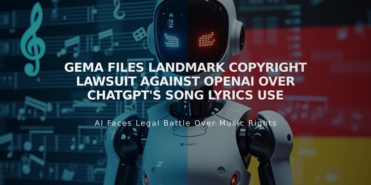 GEMA Files Landmark Copyright Lawsuit Against OpenAI Over ChatGPT's Song Lyrics Use