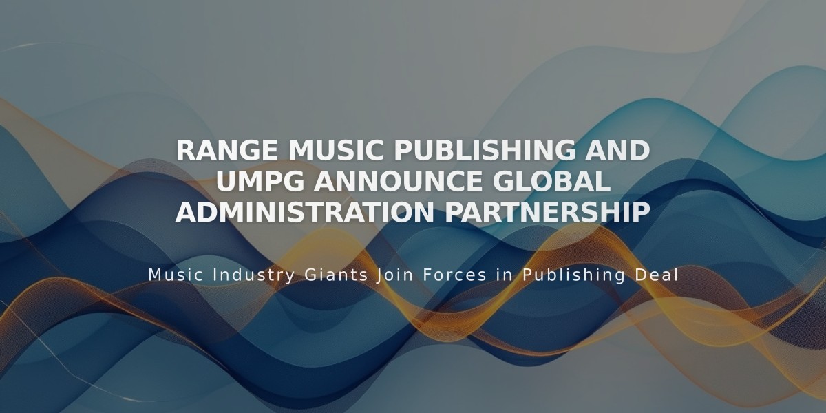 Range Music Publishing and UMPG Announce Global Administration Partnership