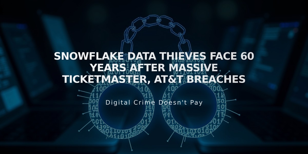 Snowflake Data Thieves Face 60 Years After Massive Ticketmaster, AT&T Breaches