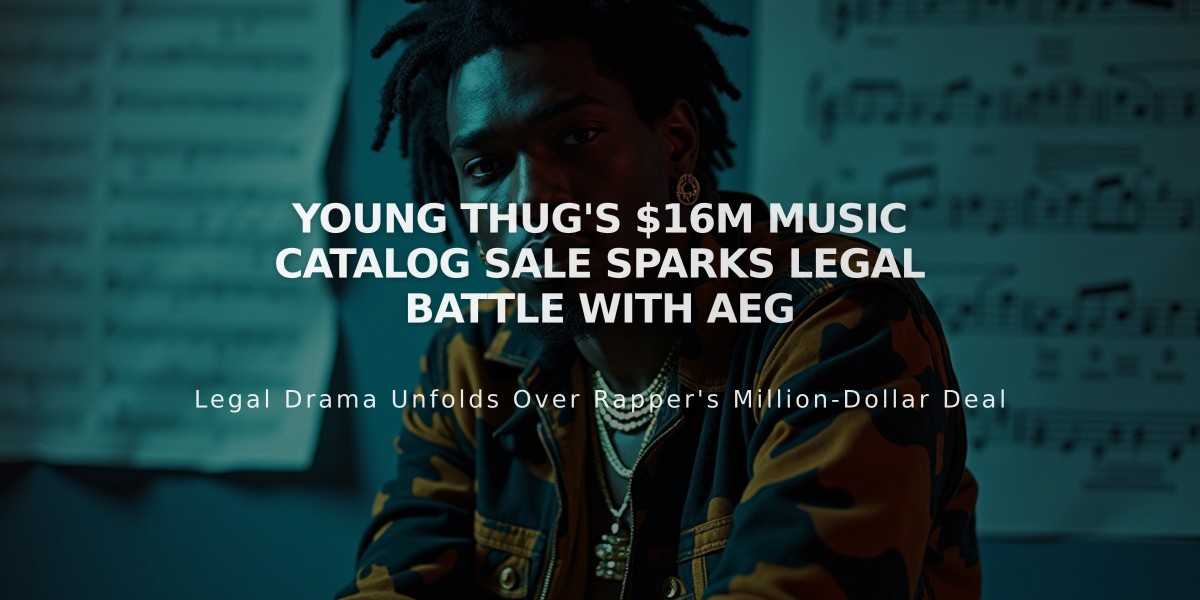 Young Thug's $16M Music Catalog Sale Sparks Legal Battle with AEG