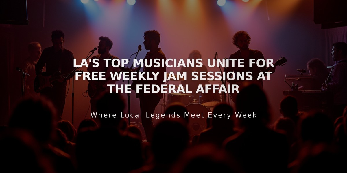 LA's Top Musicians Unite for Free Weekly Jam Sessions at The Federal Affair