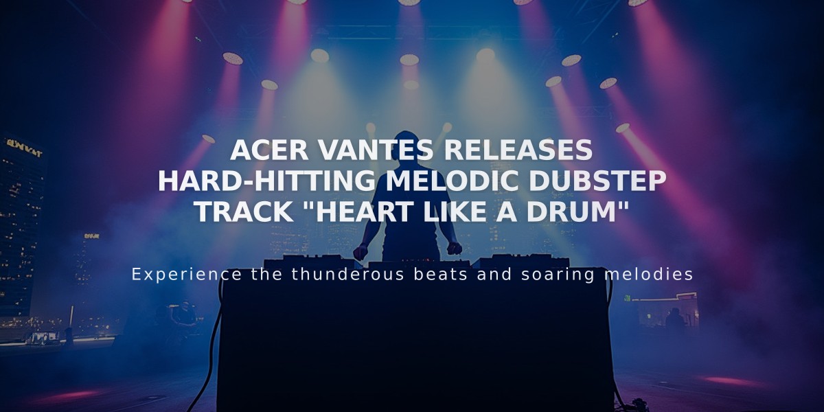 Acer Vantes Releases Hard-Hitting Melodic Dubstep Track "Heart Like a Drum"