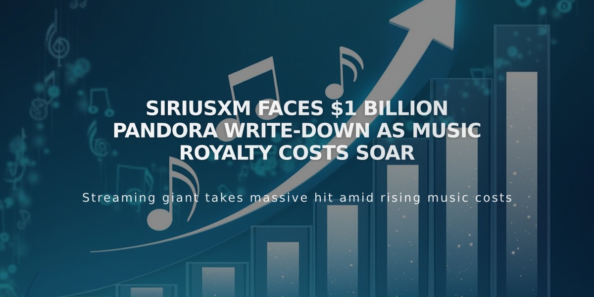 SiriusXM Faces $1 Billion Pandora Write-Down as Music Royalty Costs Soar