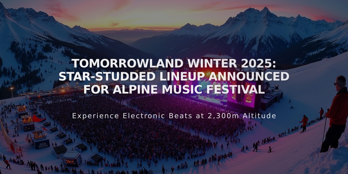 Tomorrowland Winter 2025: Star-Studded Lineup Announced for Alpine Music Festival