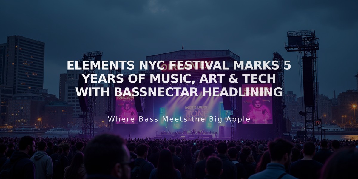 Elements NYC Festival Marks 5 Years of Music, Art & Tech with Bassnectar Headlining