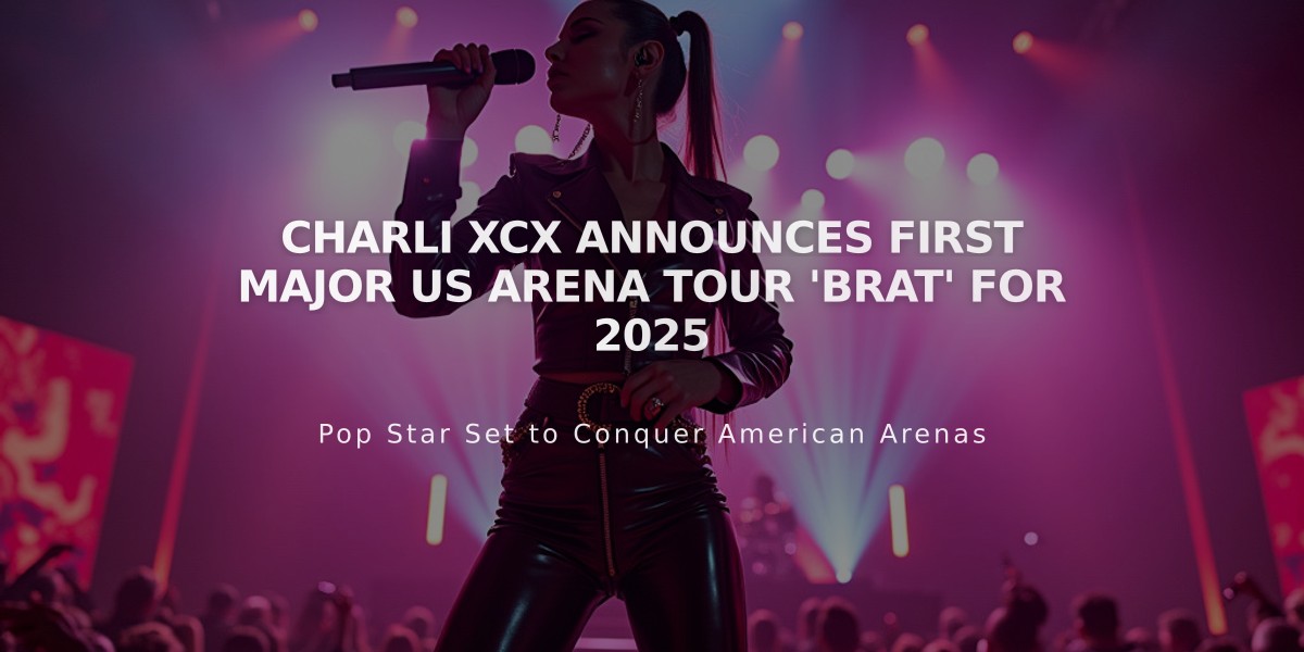 Charli XCX Announces First Major US Arena Tour 'BRAT' for 2025