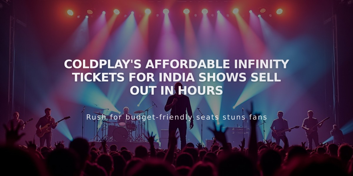 Coldplay's Affordable Infinity Tickets for India Shows Sell Out in Hours