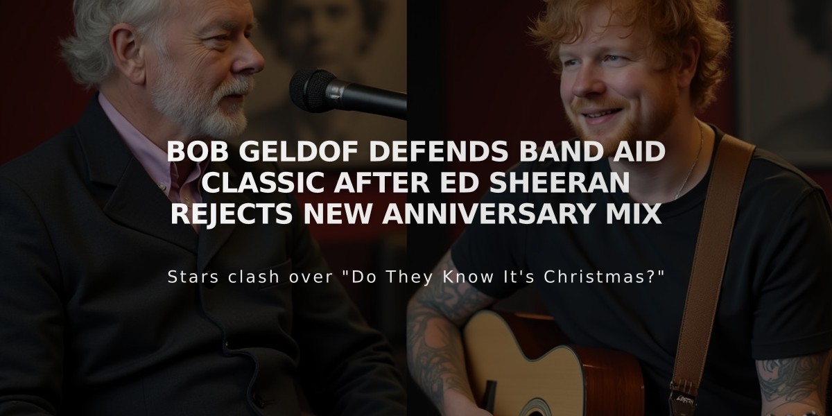 Bob Geldof Defends Band Aid Classic After Ed Sheeran Rejects New Anniversary Mix