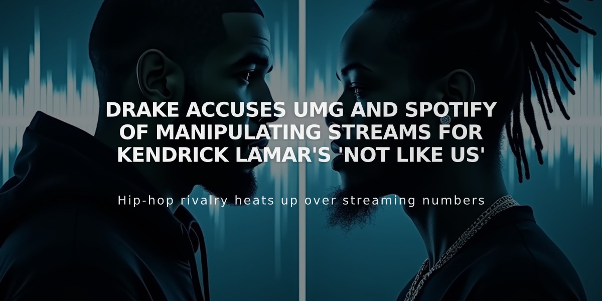 Drake Accuses UMG and Spotify of Manipulating Streams for Kendrick Lamar's 'Not Like Us'