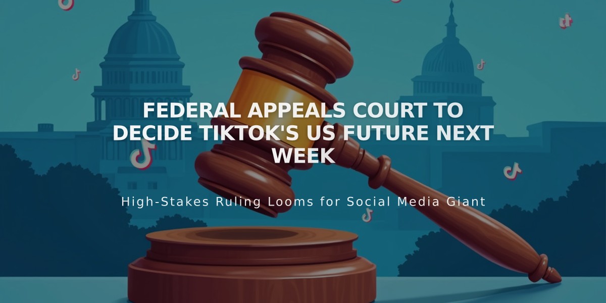 Federal Appeals Court to Decide TikTok's US Future Next Week