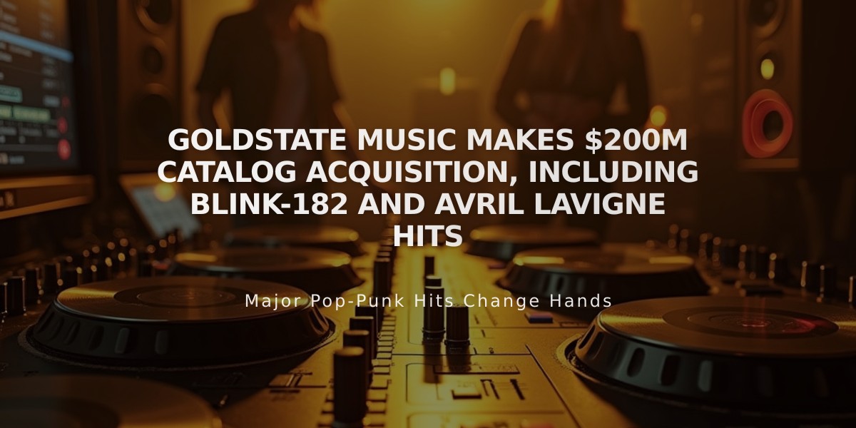 GoldState Music Makes $200M Catalog Acquisition, Including Blink-182 and Avril Lavigne Hits