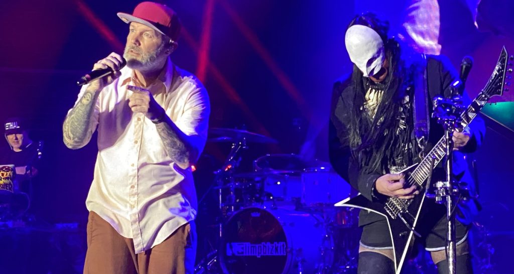 Limp Bizkit performing live on stage