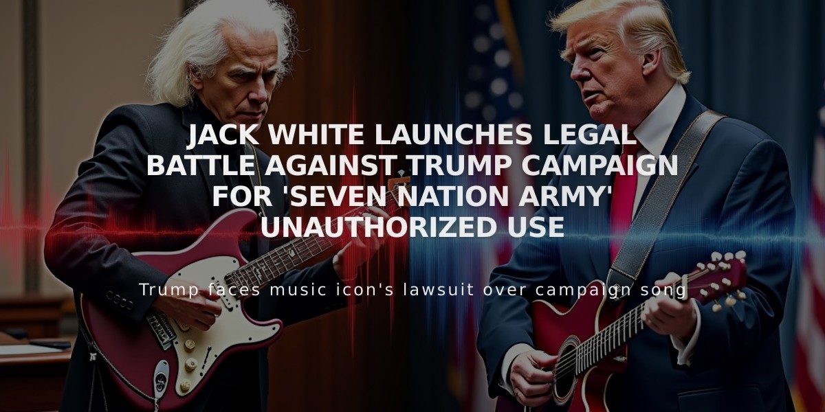 Jack White Launches Legal Battle Against Trump Campaign For 'Seven Nation Army' Unauthorized Use