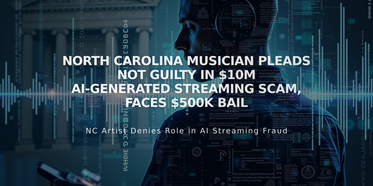 North Carolina Musician Pleads Not Guilty in $10M AI-Generated Streaming Scam, Faces $500K Bail