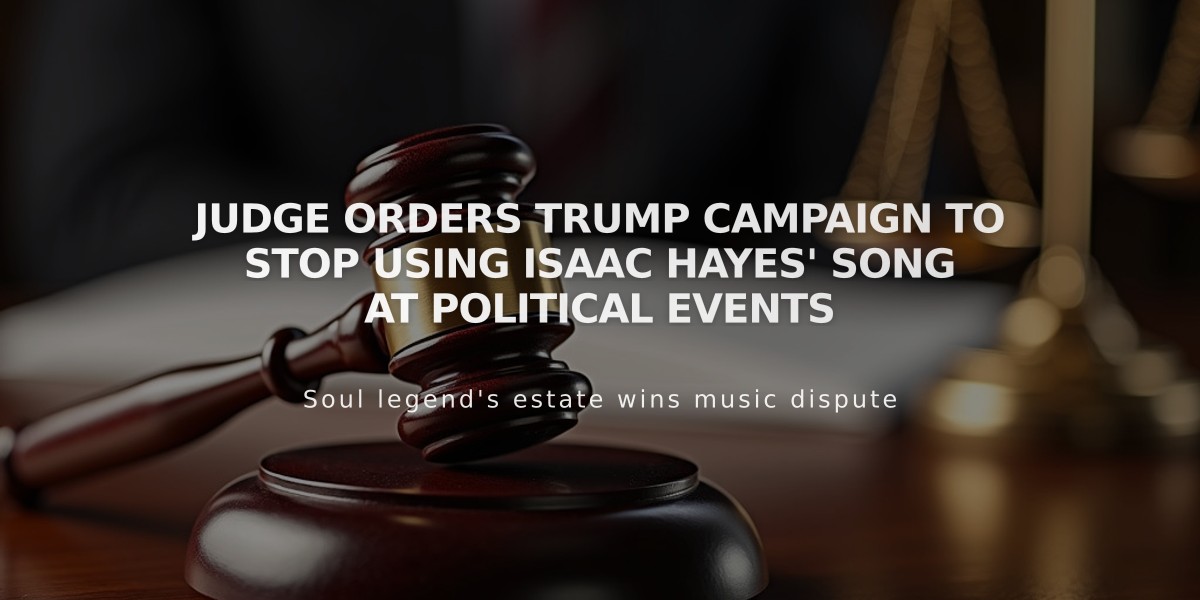 Judge Orders Trump Campaign to Stop Using Isaac Hayes' Song at Political Events