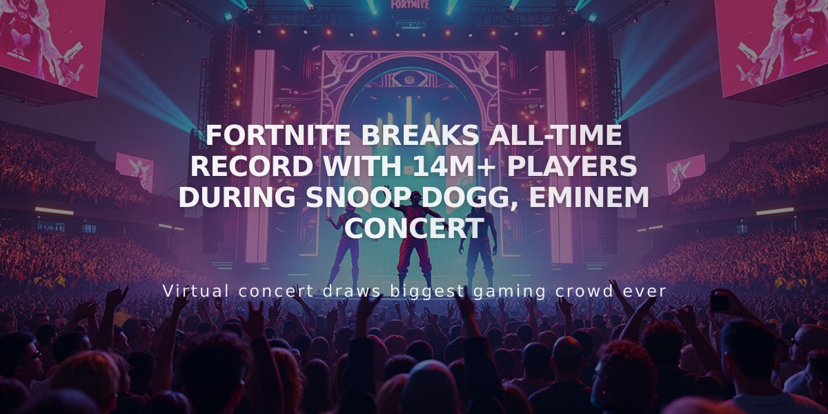 Fortnite Breaks All-Time Record with 14M+ Players During Snoop Dogg, Eminem Concert