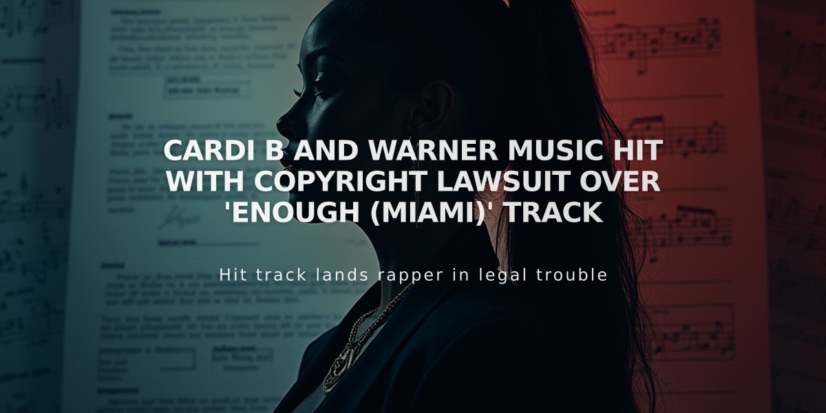 Cardi B and Warner Music Hit with Copyright Lawsuit Over 'Enough (Miami)' Track