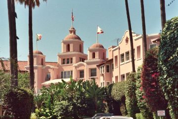 Beverly Hills Hotel with pink facade