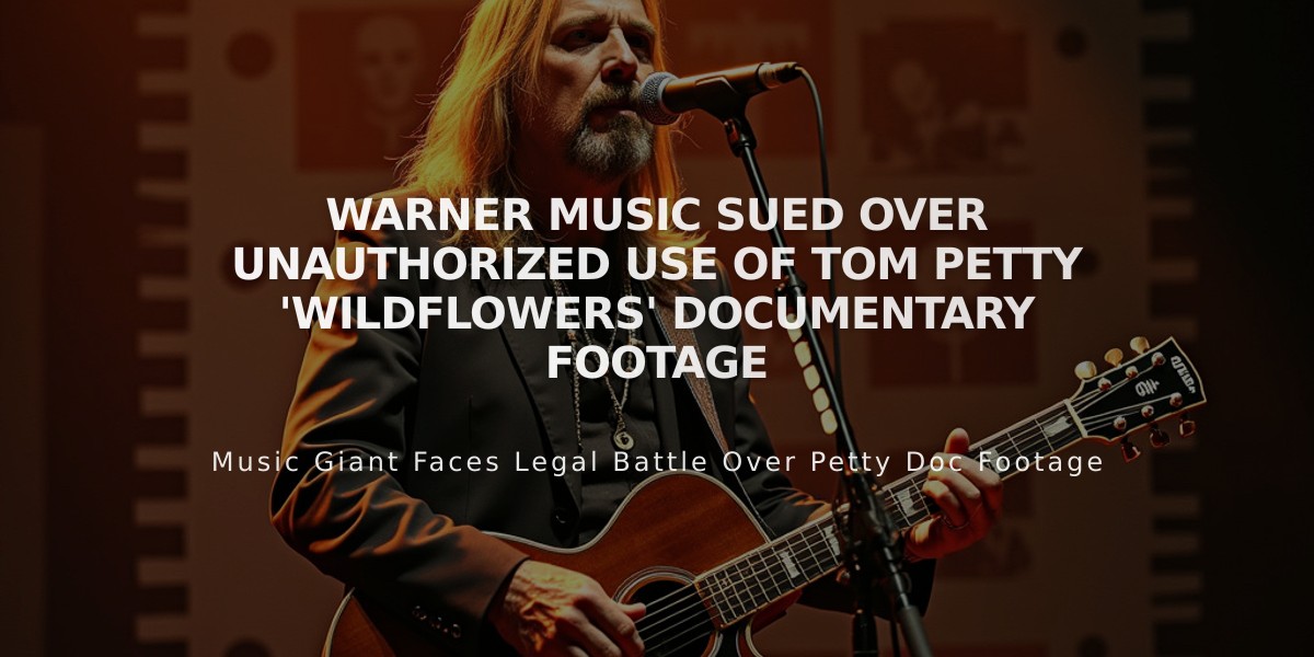 Warner Music Sued Over Unauthorized Use of Tom Petty 'Wildflowers' Documentary Footage